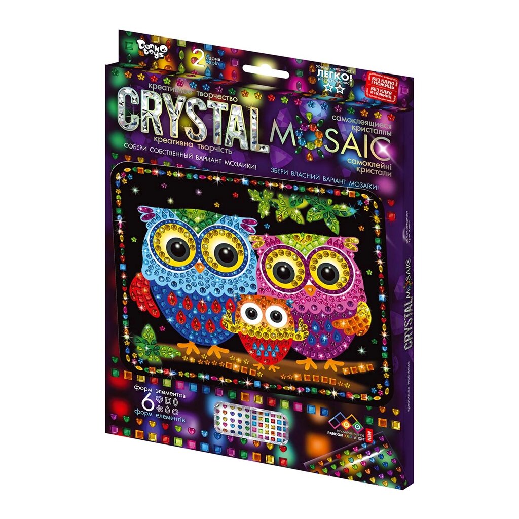 Набір для творчості Crystal mosaic 2-га серія Сови, DankoToys (10) від компанії Канц Плюс - фото 1