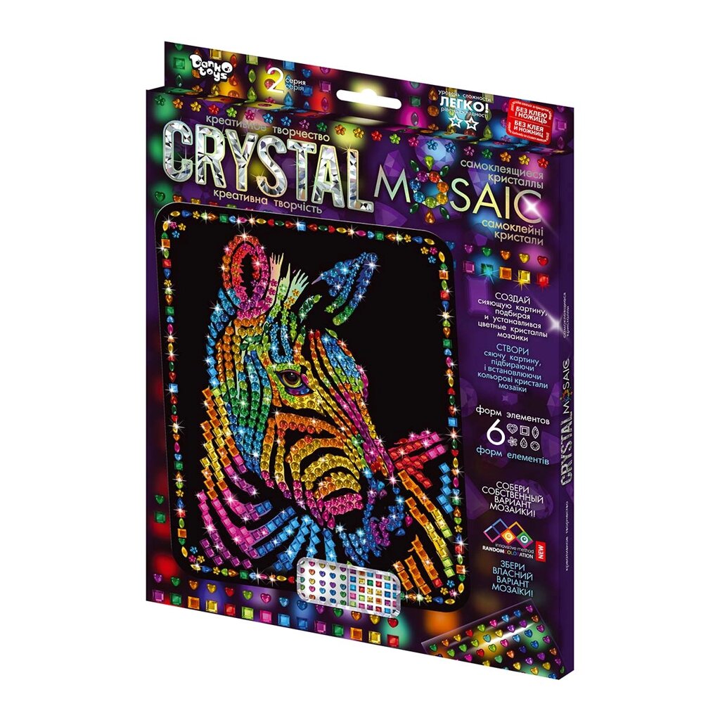 Набір для творчості Crystal mosaic 2-га серія Зебра, DankoToys (10) від компанії Канц Плюс - фото 1