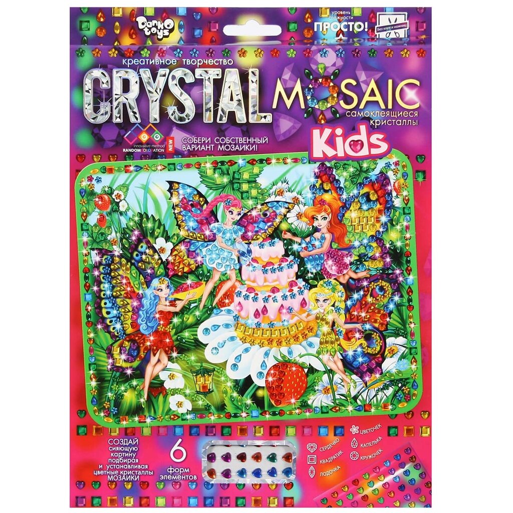 Набір для творчості Crystal mosaic kids Феї і торт, DankoToys (10) від компанії Канц Плюс - фото 1