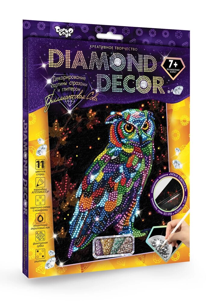 Набір для творчості Diamond decor Бриллиантовая сова, DankoToys від компанії Канц Плюс - фото 1