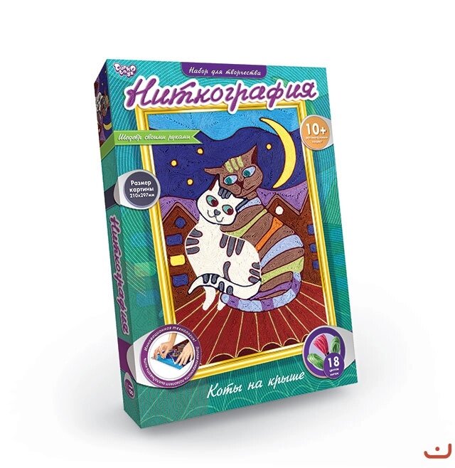 Набір для творчості Ніткографія Коти на даху, DankoToys (9) від компанії Канц Плюс - фото 1