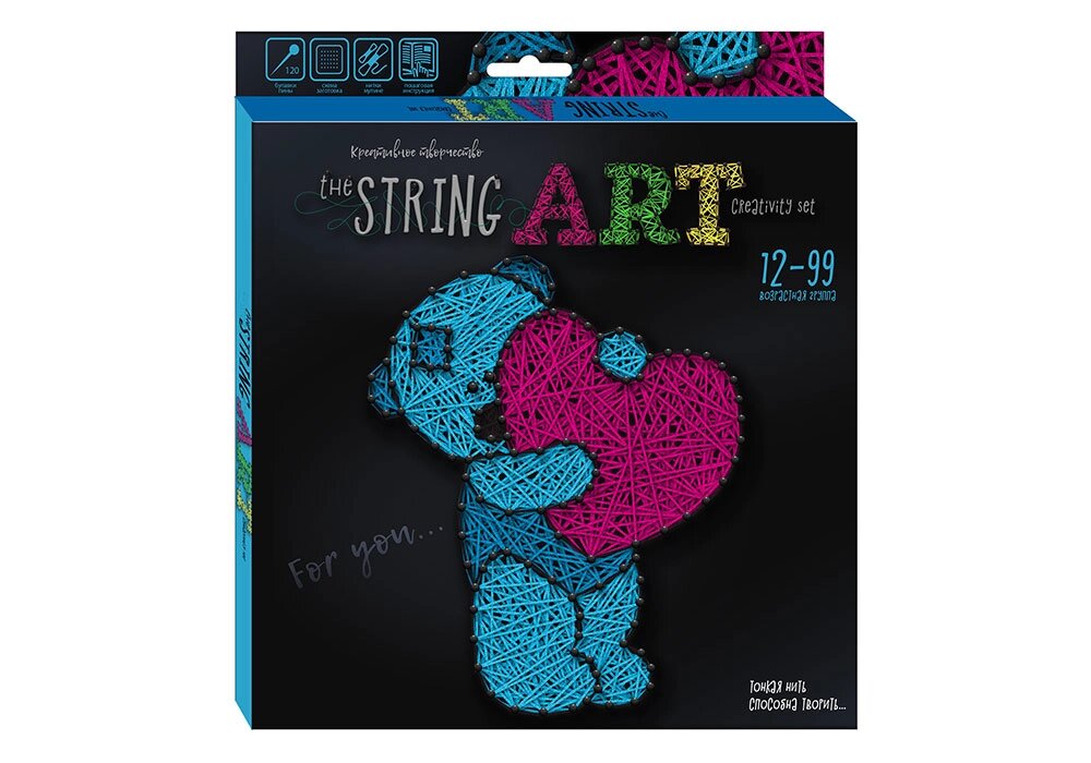 Набір для творчості The String Art Ведмедик, DankoToys (12) від компанії Канц Плюс - фото 1