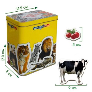 Набір магнітів Magdum 85 елементів тварини фрукти в коробці