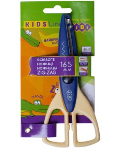Ножиці дитячі фігурні Зіг-Заг 16,5см сині, Zibi