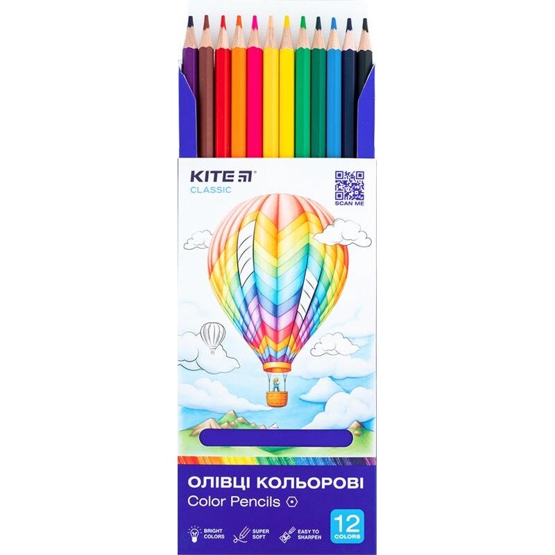 Олівці 12 кольорів Classic Kite від компанії Канц Плюс - фото 1