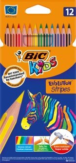 Олiвцi 12 кольорів Evolution stripes BIC від компанії Канц Плюс - фото 1