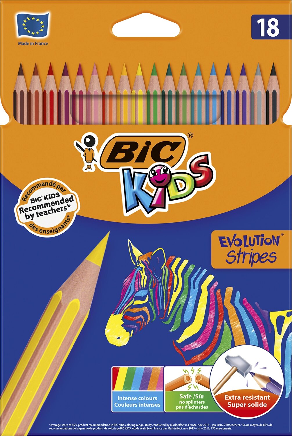 Олiвцi 18 кольорів Evolution stripes BIC від компанії Канц Плюс - фото 1