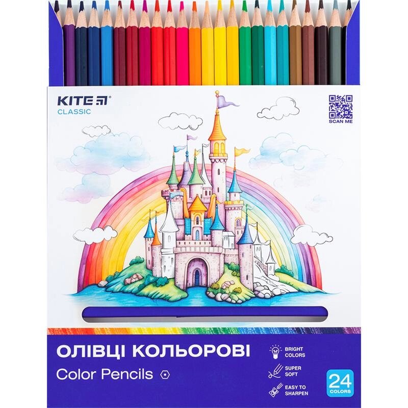 Олівці 24 кольорів Classic Kite від компанії Канц Плюс - фото 1