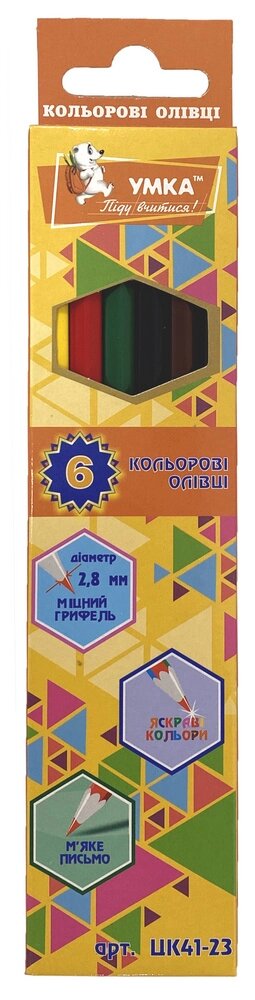 Олівці  6 кольорів Колормікс Умка (24/480) від компанії Канц Плюс - фото 1