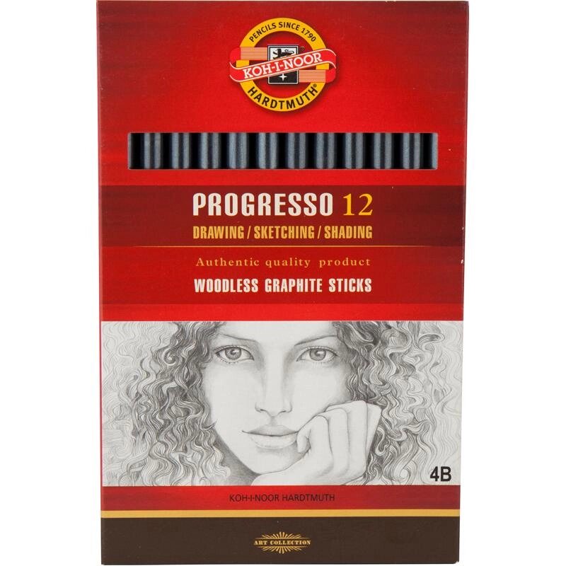 Олівець бездеревний Progresso 4B К-І-Н (12) від компанії Канц Плюс - фото 1