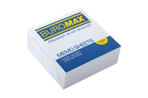 Папір для нотаток 80*80*30 мм 330 арк Білий склеєний, Buromax від компанії Канц Плюс - фото 1