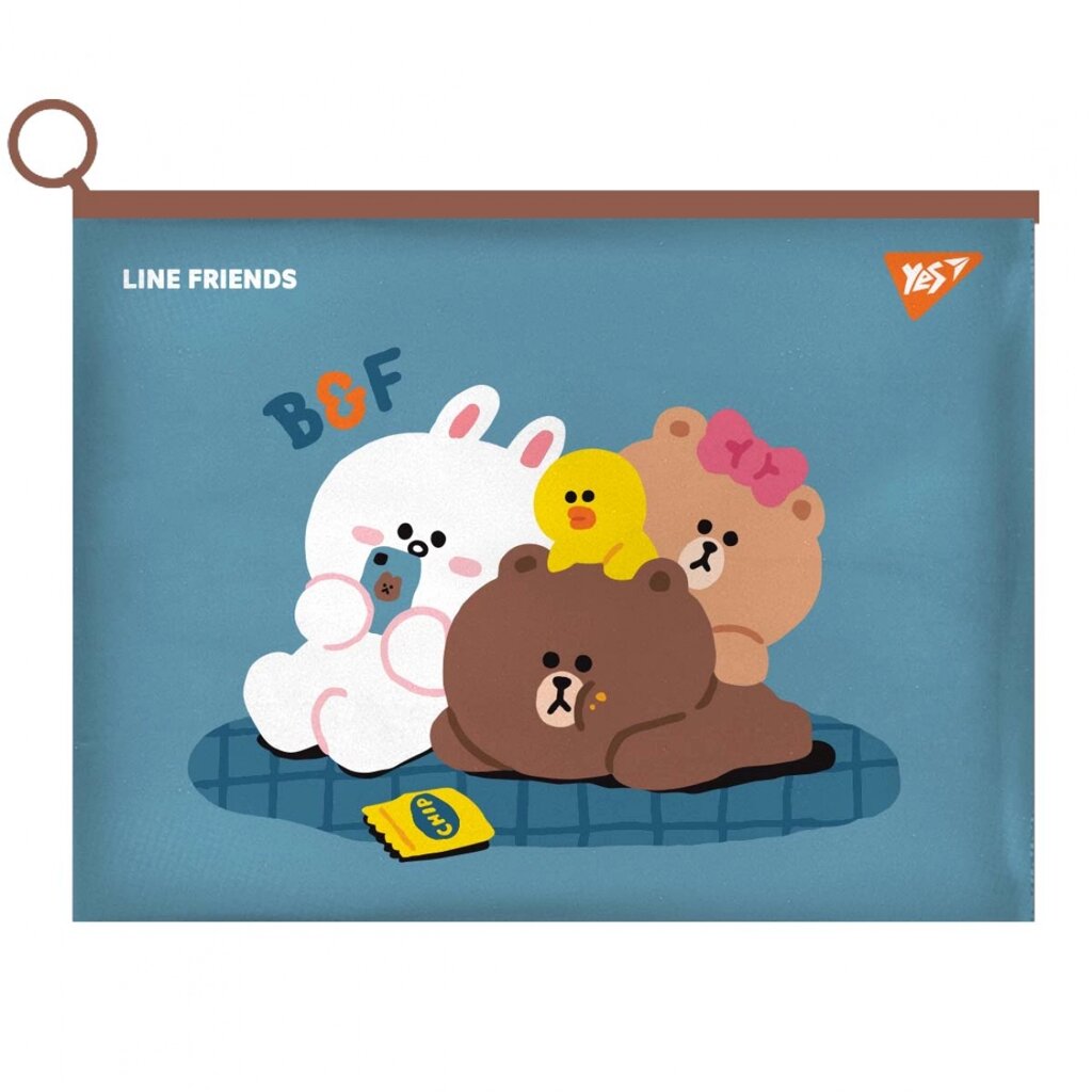 Папка-конверт YES B6 на блискавці "Line Friends. Cony" від компанії Канц Плюс - фото 1