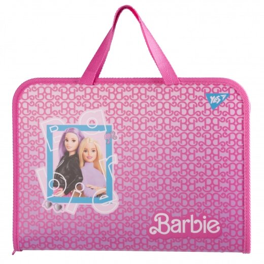 Папка-портфель А4 на блискавці з тканинними ручками Barbie рожевий Yes від компанії Канц Плюс - фото 1