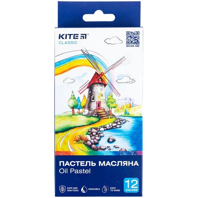 Пастель масляна 12 кольорів Classic Kite від компанії Канц Плюс - фото 1