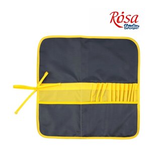 Пенал для пензлів, тканина 37х37см, асфальт+жовтий, ROSA Studio