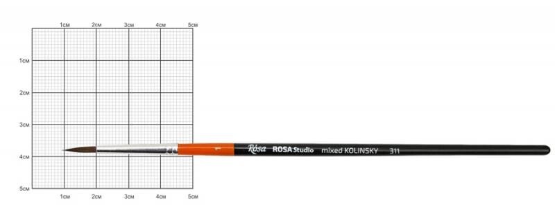 Пензель колонок круглій 311 № 1 к. Р. ROSA Studio від компанії Канц Плюс - фото 1