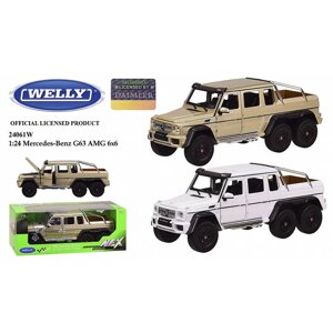 Машина мет. WELLY 1:24 MERCEDES-BENZ G63 AMG 6X6 2 кольори короб. 26.5*11.5*10 см р-н іграш. – 23.5*