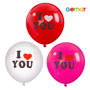 Кульки повітряні d=12 I Love You уп*100шт Gemar