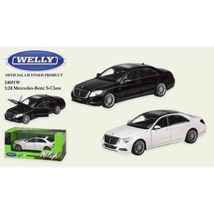 Машина мет. WELLY 1:24 MERCEDES BENZ S-CLASSвідкр. дверікапот2 кольорикороб. 23*11*10 см р-н іграш. -