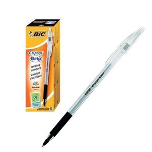 Ручка кулькова Crystal Grip з гріпом чорна, BIC (20)