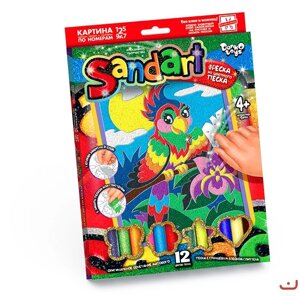 Картинка з піску Sandart Папуга, DankoToys (10)