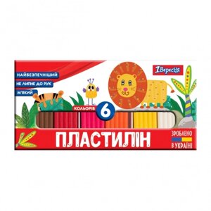 Пластилін 6 кольорів Zoo Land 120г, 1Вересня (60)