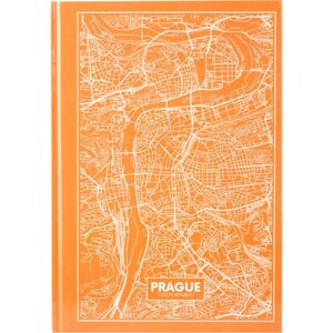 Книга записна А4 96 арк Maps Prague клітинка, рожево-коричнева, Axent