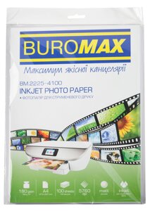 Фотопапір матовий А4 180г*м2 100 арк, Buromax