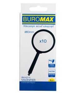 Скло збільшуюче звичайне 60мм 10-кратне, Buromax (24)