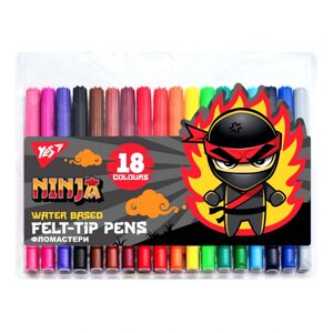 Фломастери 18 кольорів Ninja Yes