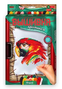 Вишивка хрестиком на розтяжці Папуга, DankoToys (10)