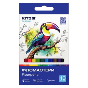 Фломастери 10 кольорів Classic Kite