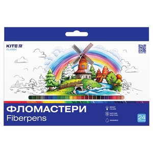 Фломастери 24 кольорів Classic Kite