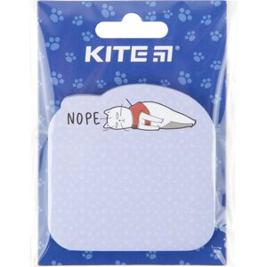 Блок папер з клейкою кулею 70х70мм 50арк. Nope cat Kite