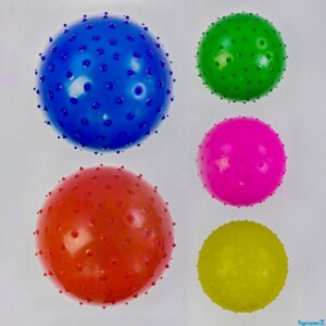 М'яч дитячий масажний 5 кольорів діаметр 16 см 35 грамів