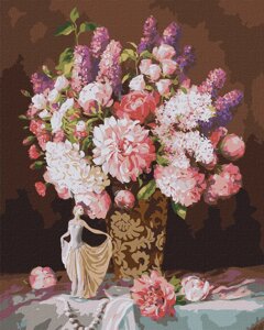 Картина за номерами на полотні в плівці 40*50см Натюрморт зі статуеткою балерини Ідейка