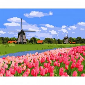 Картина за номерами на полотні в плівці 40*50см Тюльпани Амстердама Santi