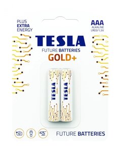 Батарейка R03 мізинчик GOLD+ TESLA лужна блiстер за 2 шт (12)