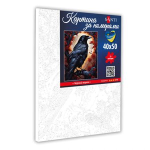 Картина за номерами на полотні в плівці 40*50см Чорний ворон Santi