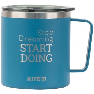 Термокружка 400 мл синя Stop dreaming Start doing Kite