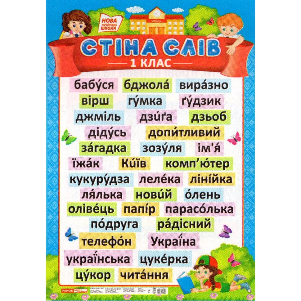 Плакати в кожний кабінет НУШ Стіна слів1 клас (У); 20 від компанії Канц Плюс - фото 1