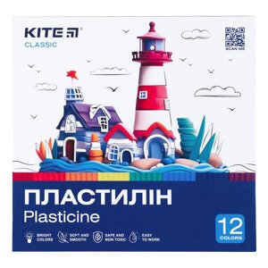 Пластилін 12 кольорів 240 г. Classic Kite