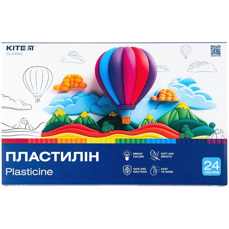 Пластилін 24 кольори 480 г. Classic Kite від компанії Канц Плюс - фото 1