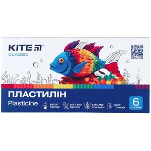 Пластилін 6 кольорів 120 г. Classic Kite (40)