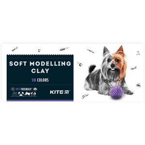 Пластилін восковий 18 кольорів 240 г Dogs Kite