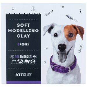 Пластилін восковий 8 кольорів 160 г Dogs, Kite