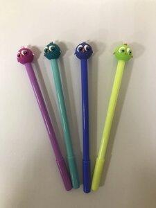 Ручка гелева дитяча з іграшкою Birds синя (12)