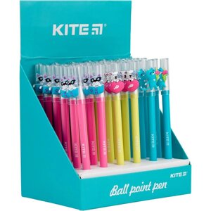 Ручка кулькова Cats life синя, Kite (36)