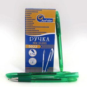 Ручка масляна Easy Office зелена 0,7 мм (12/144)