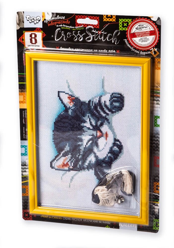 Вишивка хрестиком на канві Cross Stitch Кошеня, DankoToys (15) від компанії Канц Плюс - фото 1